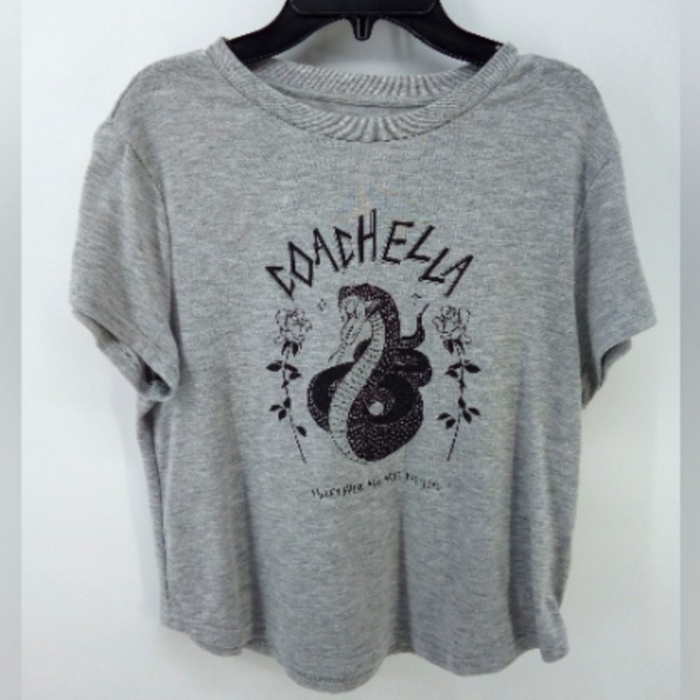 H&M Coachella Limited Edition Crop Top Official Collection M Gray Snake Festival